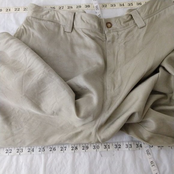 Tommy Bahama Men's Dress Pants 100% Silk Straight Leg Beige Tag 36 Fit 35"X30" - Picture 4 of 7